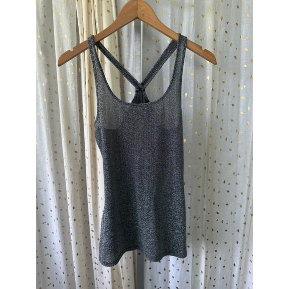 Express Women's Semi Sheer Metallic Shimmer Holiday Racerback Tank Top S - Picture 2 of 7
